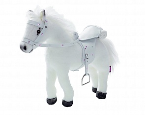 Белая лошадь, с седлом и уздечкой, звуком (Gotz, 3401485)